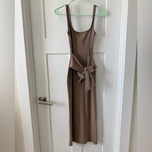 Lena Taupe tie front Dress